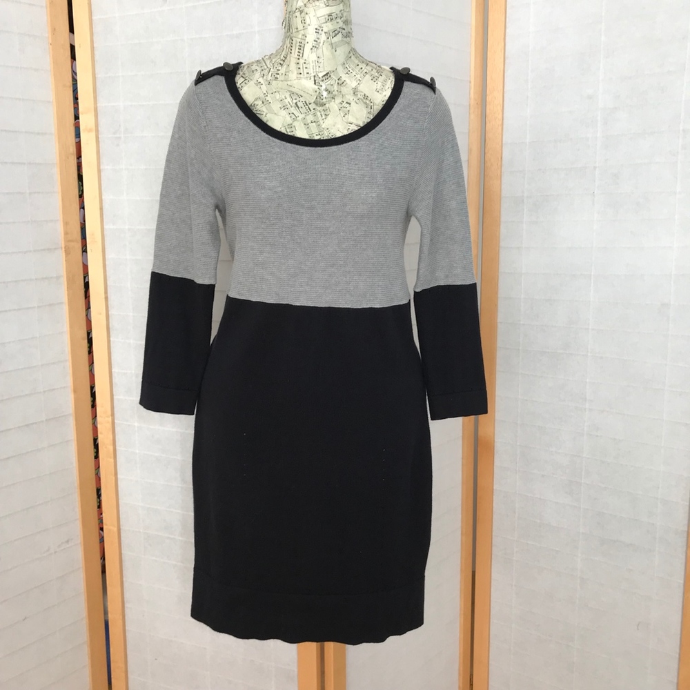 rag & bone Two-Tone Gray and Black Sweater Dress